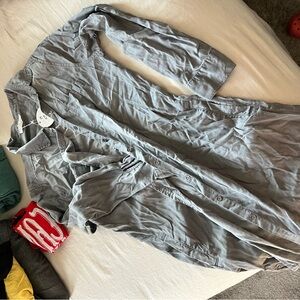 Gray Button-Up Dress